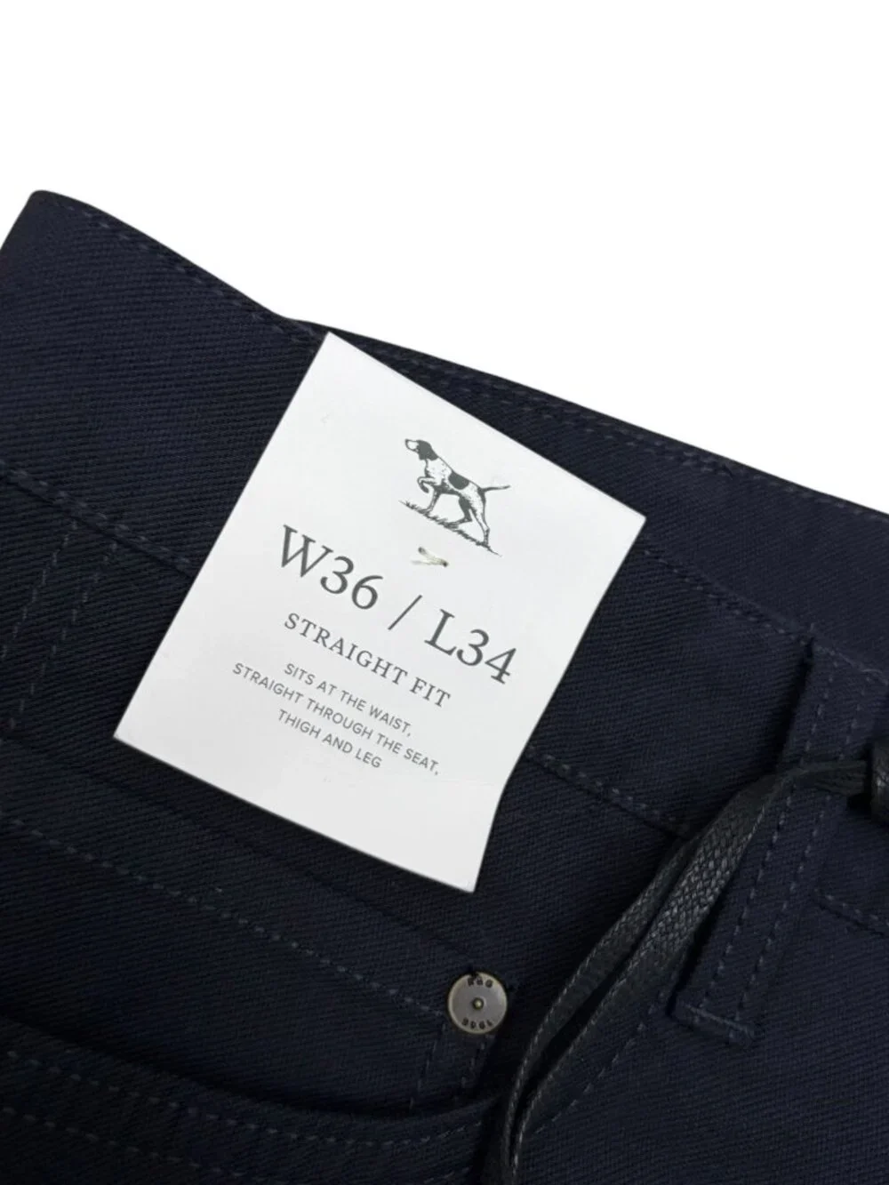 RODD & GUNN Pants NWT Navy Blue Casual Straight MOTION 2 Jeans Mens 36x34
